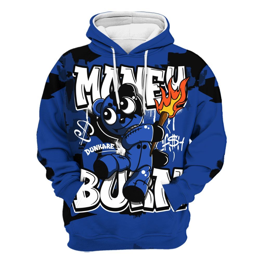 Hoodie To Match Air Foamposite One Royal - Money Burn Retro All Over Print