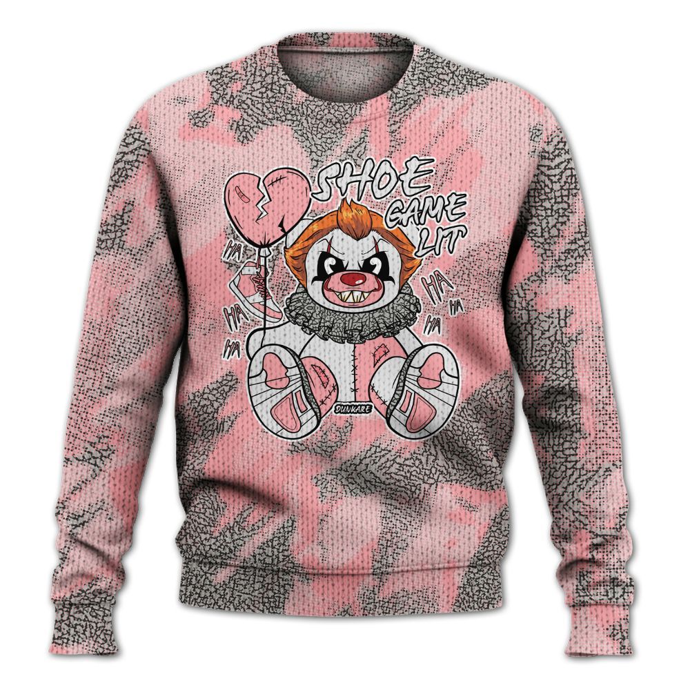 Knitted Sweater To Match Retro Wings 3s - Shoe Game Bear Abstract Halftone