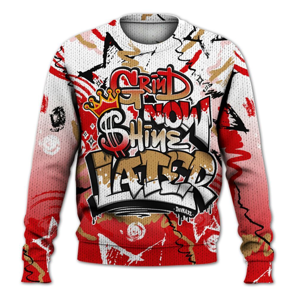 Knitted Sweater To Match Kobe 5 Red Year Of The Mamba - Grind Shine Later Drip