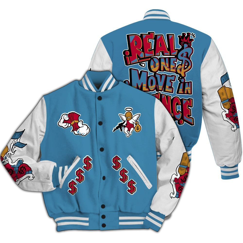Varsity Jacket To Match GS Messy Room 4s - Ones Move In Silence Graphic All Over Print