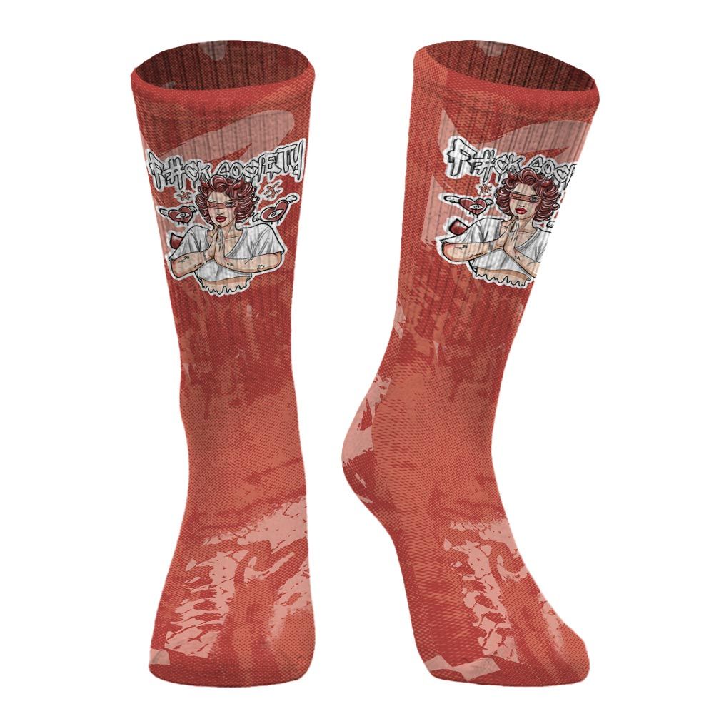 Sock To Match Dune Red 13s - F#ck Xociety