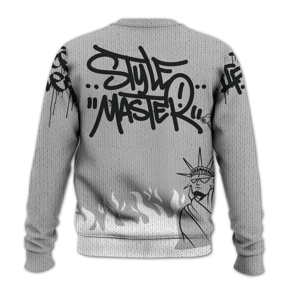 Knitted Sweater To Match Low 85 Metallic Black 1s - Graphic Fck Around Find Out