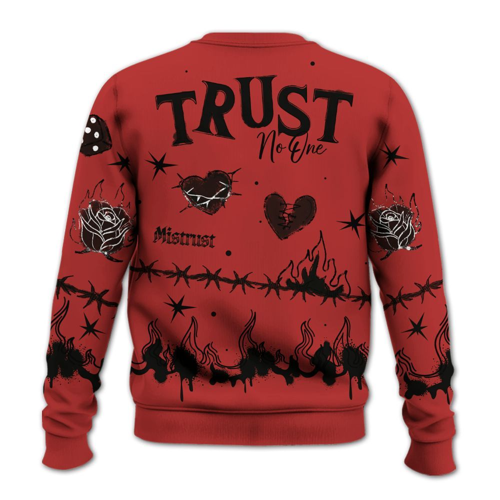Sweatshirt To Match Bred Reimagined 4s - Trust No One Snake-Bite Doodle Crayon All Over Print