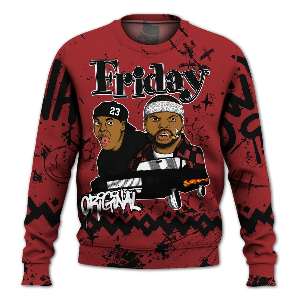 Sweatshirt To Match Alternate Flu Game 12s - Friday Sneaker Crayon All Over Print