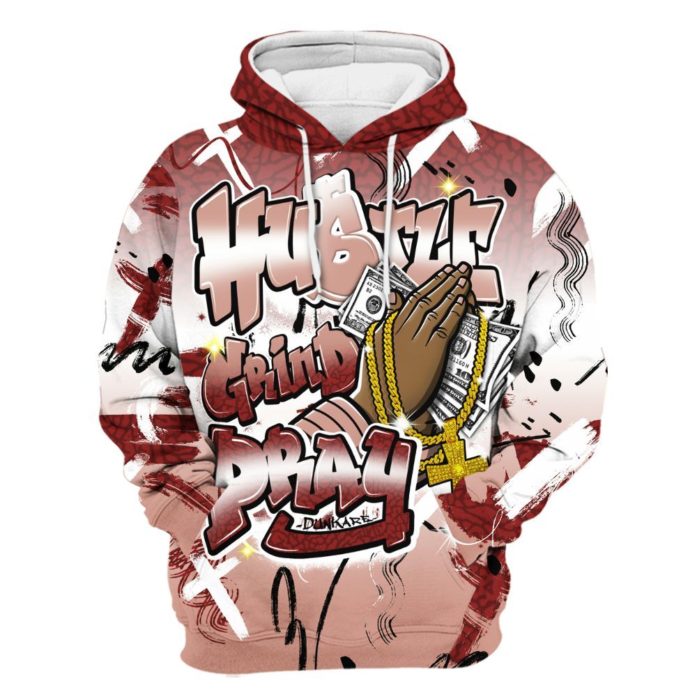 Hoodie To Match Valentines Day 3s - Money Hustle Grind Pray All Over Print