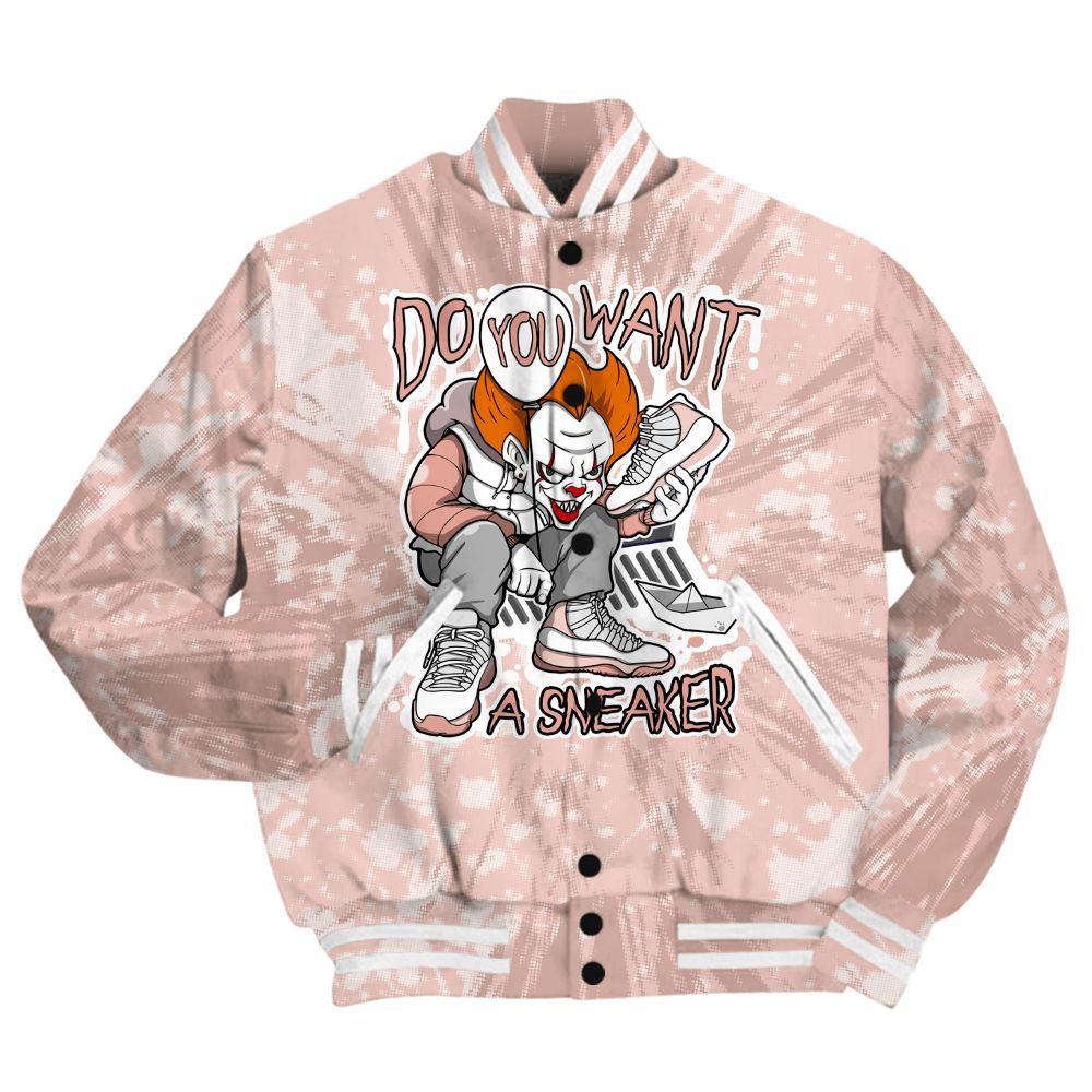 Varsity Jacket To Match Low Legend Pink 11s Shirt - Clown Scary Sneakers Graphic Halloween All Over Print