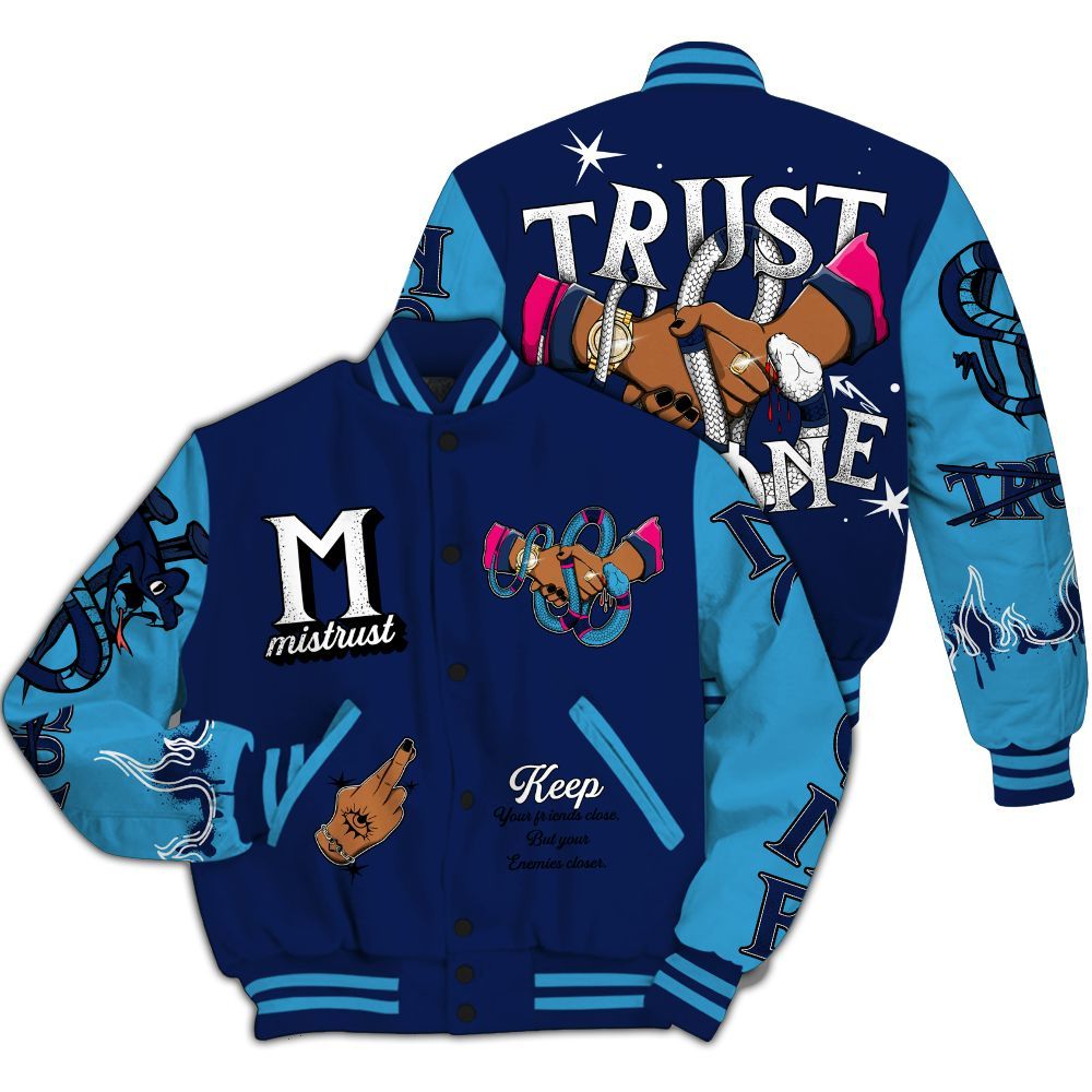 Varsity Jacket To Match Air Max 180 University Blue - Trust No One Snake-Bite Street Style All Over Print