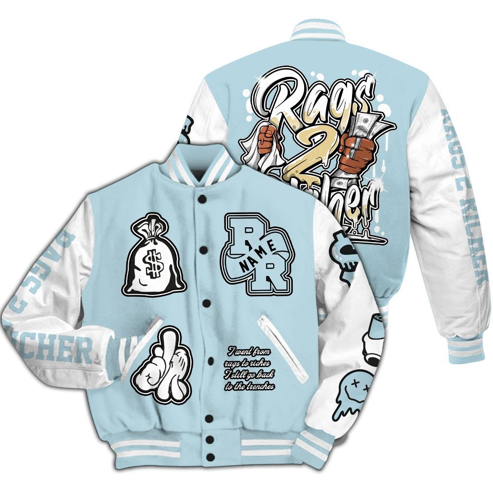 Varsity Jacket To Match Low Year Of The Snake 11s - Rag 2 Rich Graphic Custom Name All Over Print