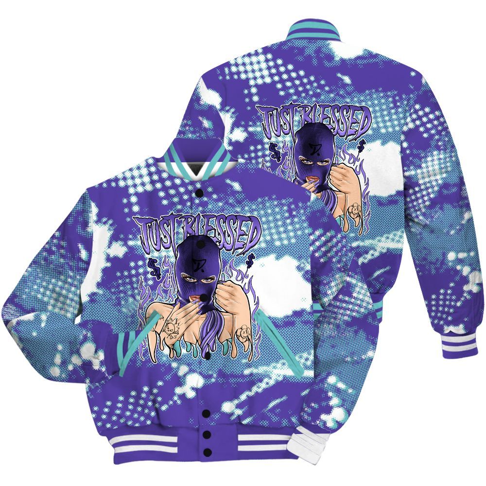 Varsity Jacket To Match Low Hornets 1s Shirt - Blessed!! Smoke Dot All Over Print