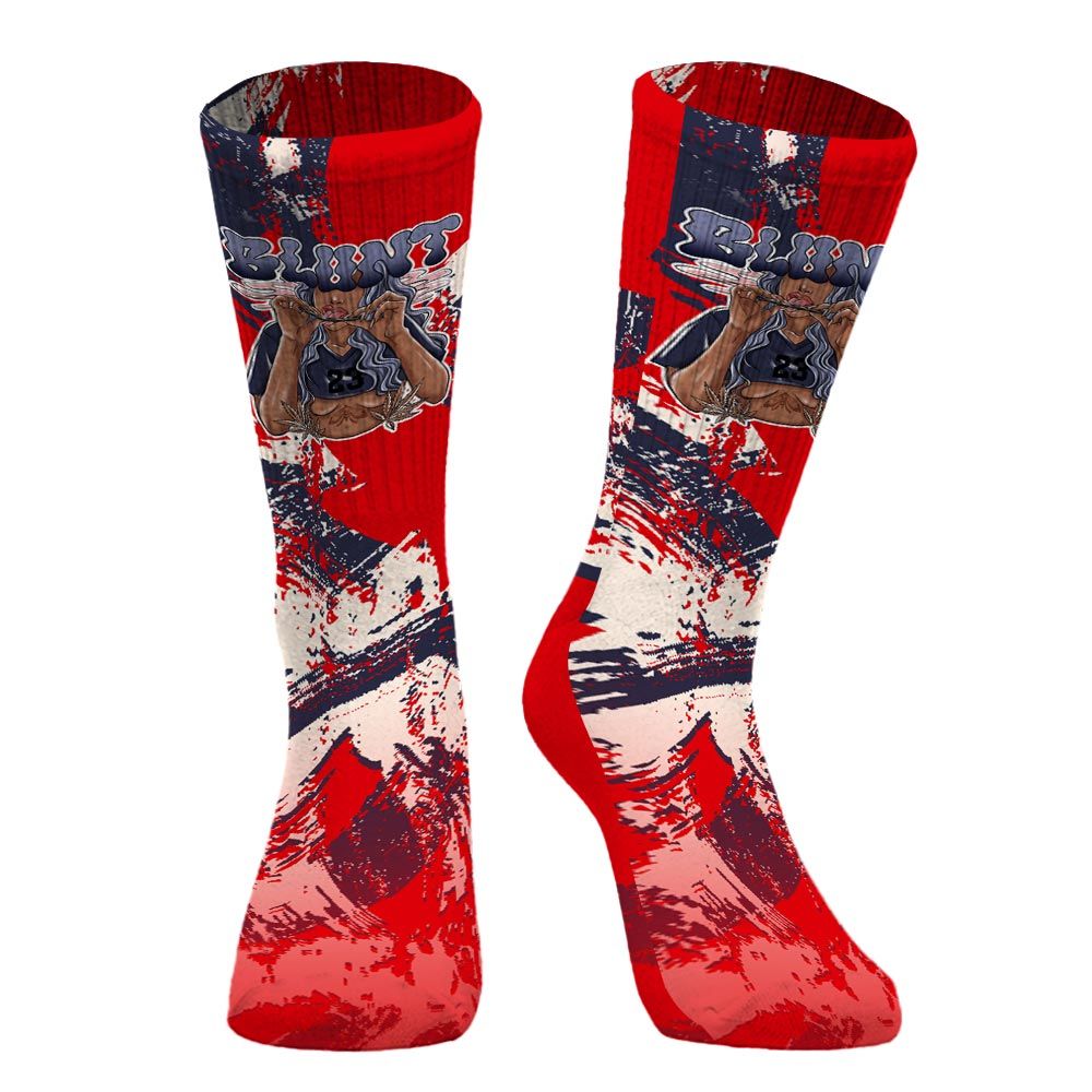 Sock To Match Low OG Howard University 1s - Bluntz Unique Circle Splash