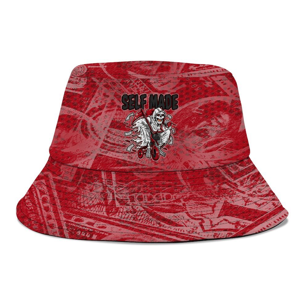 Bucket Hat To Match Bred Velvet 11s - Self Make Skeleton Banknotes Art Graphic