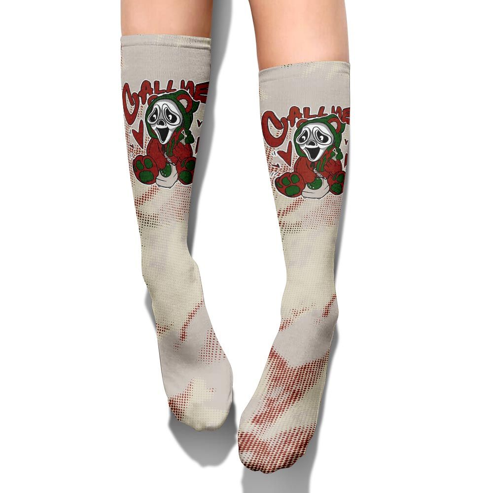 Sock To Match El Grito 5s - Call Me Bear Halloween Abstract Halftone