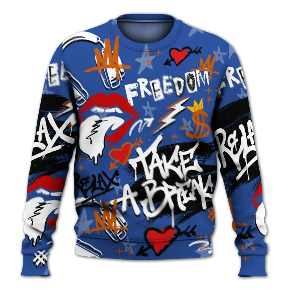 Sweatshirt To Match Palermo GS League - Take Break Freedom Graffiti Streetwear All Over Print