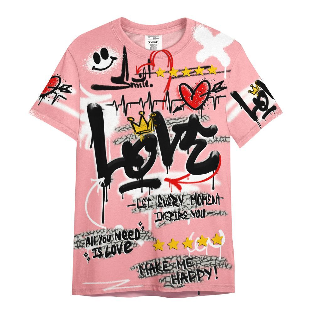 Shirt To Match Retro Wings 3s - Happy Love Beats Graffiti Streetwear All Over Print