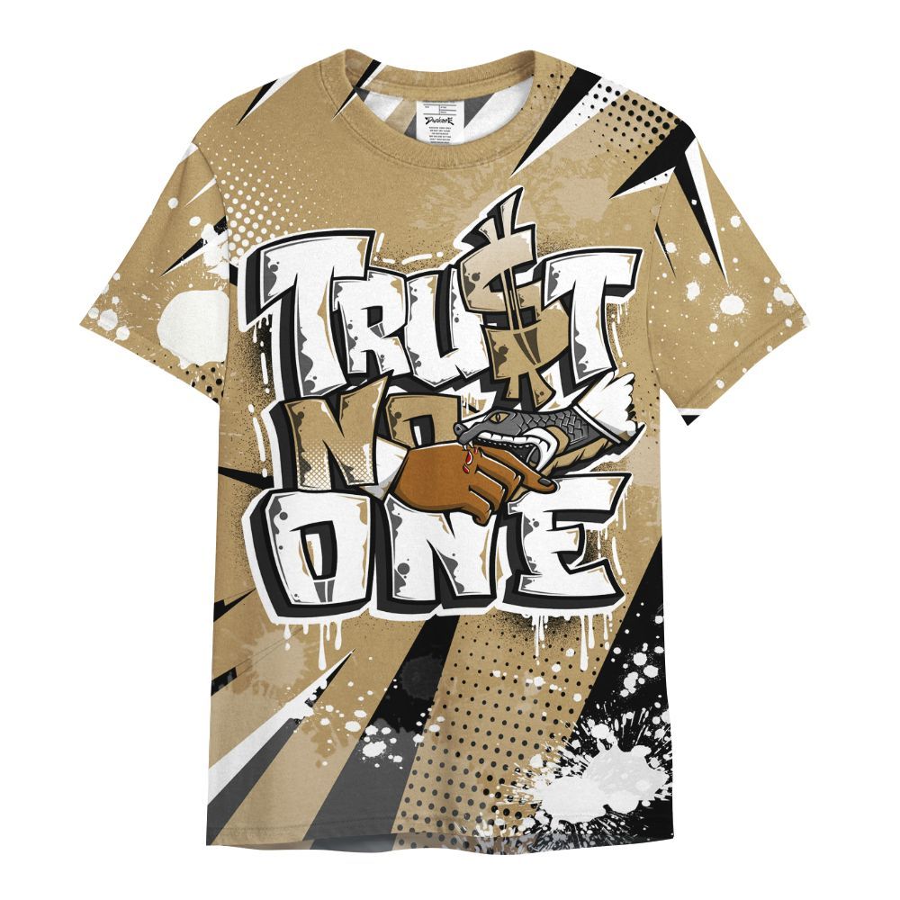 Shirt To Match High OG Black Metallic Gold 1s - Poly Trust No One Dripping All Over Print