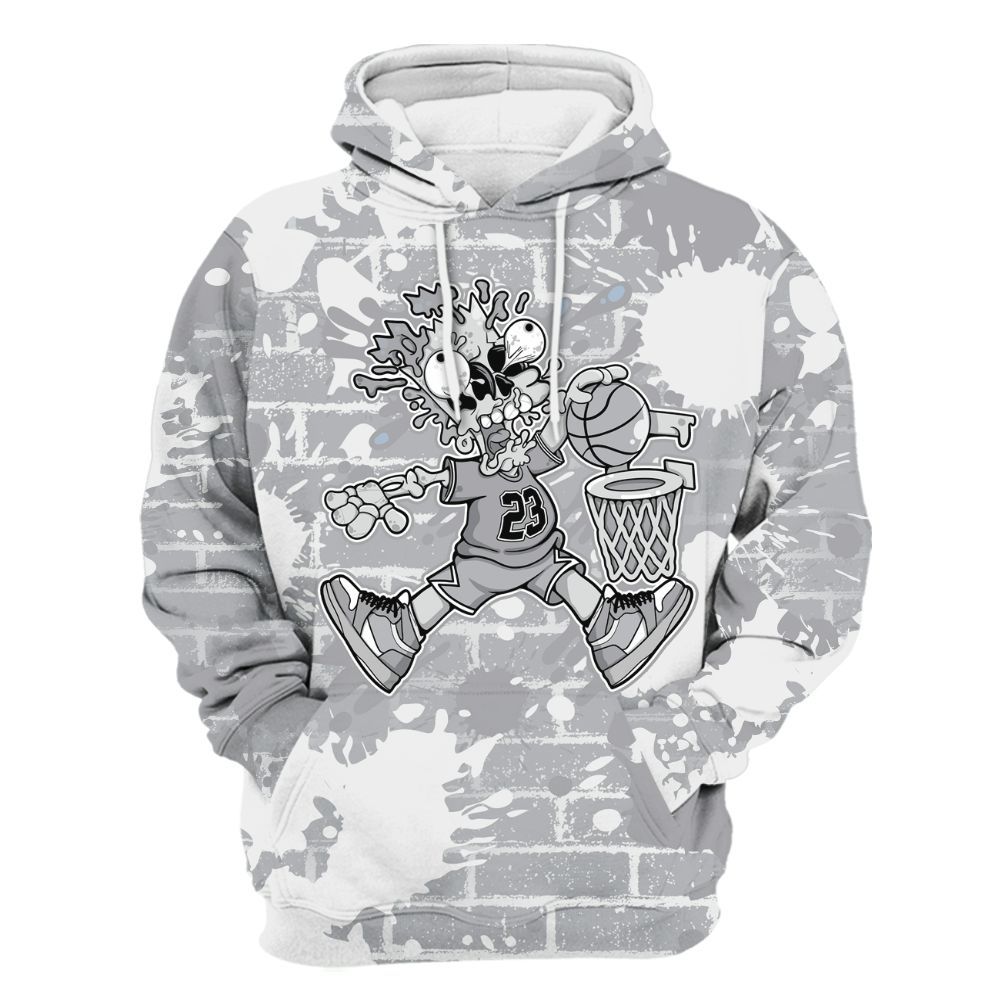 Hoodie To Match Low OG Wolf Grey 1s - 85's Dunks Graphic Halloween All Over Print