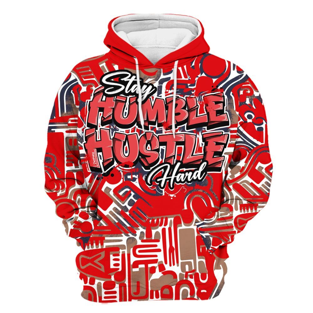 Hoodie To Match Low OG Howard Bison 1s - Humble Hustle Retro All Over Print