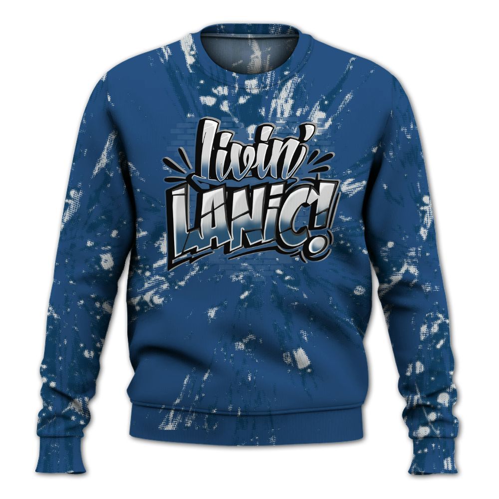 Sweatshirt To Match High OG Midnight Navy 1s - Living Large Graphic Luxury All Over Print