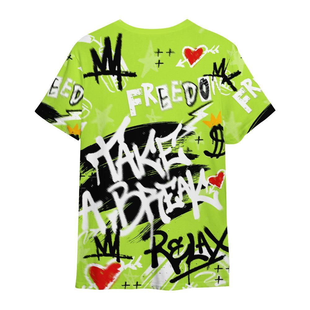 Shirt To Match Air Force 1 Low Dance Volt - Take Break Freedom Graffiti Streetwear All Over Print