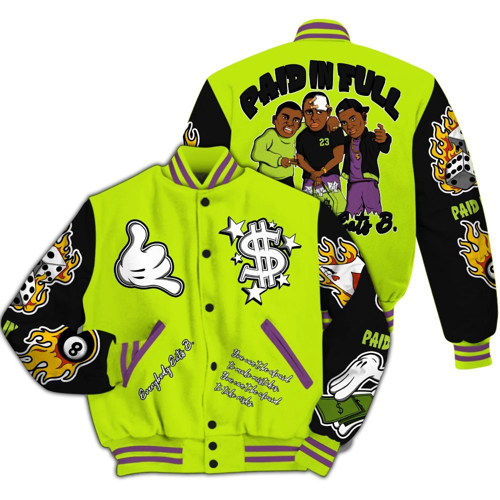 Varsity Jacket To Match GS Black Barely Volt 11s - Everybody Paid In Full Graphic All Over Print