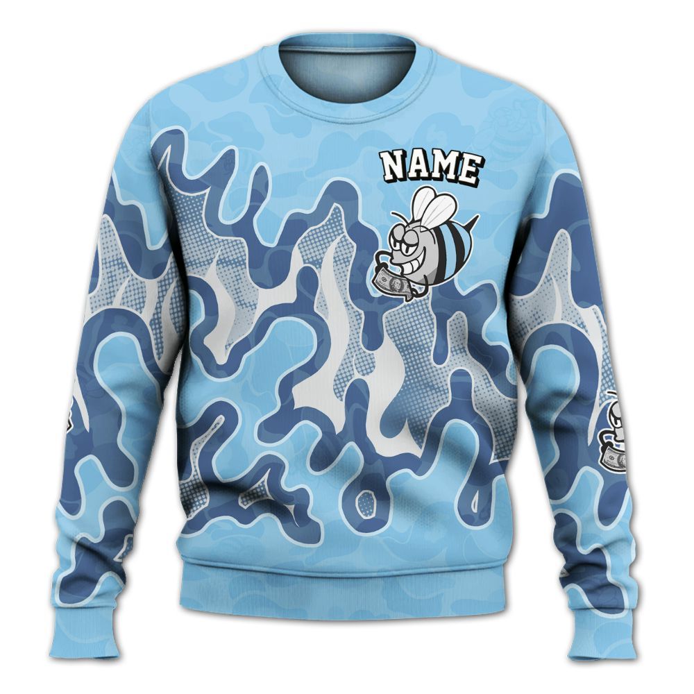 Sweatshirt To Match Legend Blue 11s - No Day Off Graphic Custom Name All Over Print