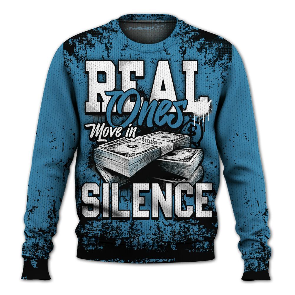 Knitted Sweater To Match High OG UNC Reimagined 1s - Move In Silence Money Street Retro