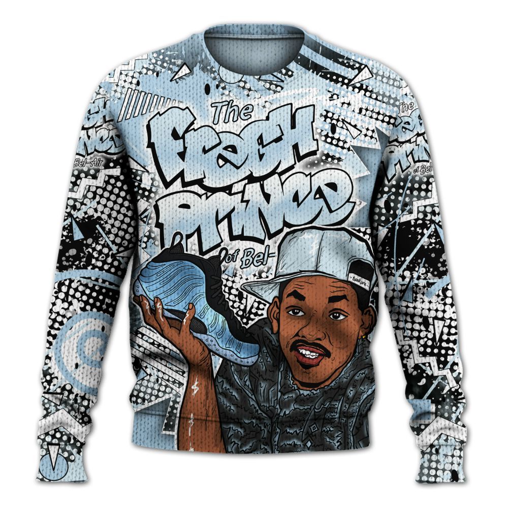 Sweater To Match Foamposite One Psychic Blue - Fresh Sneaker 90s Graphic