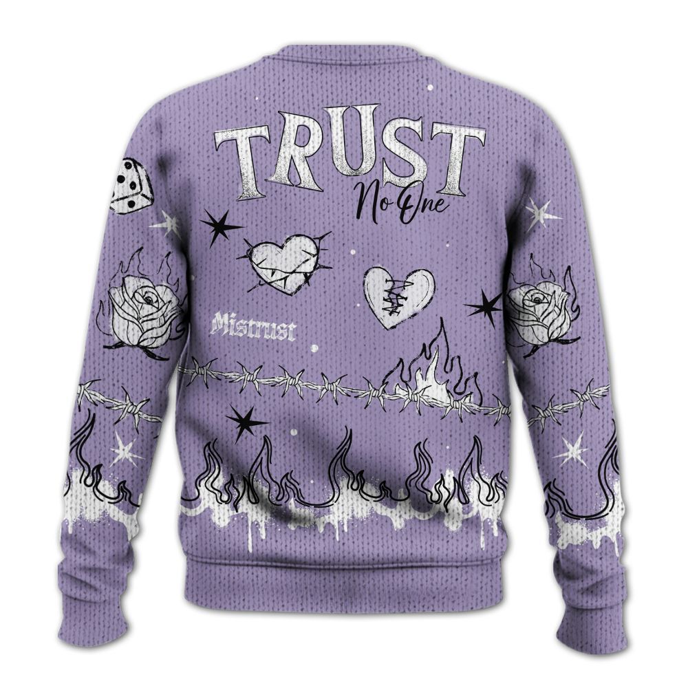 Knitted Sweater To Match Low Pure Violet 11s - Trust No One Snake-Bite Doodle Crayon