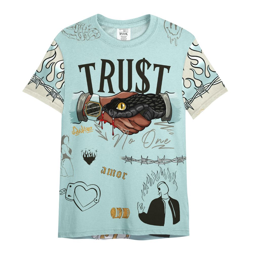 Shirt To Match Pure Platinum 4s - Snake Trust No One All Over Print