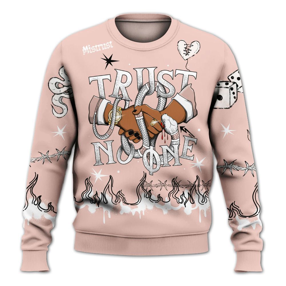 Sweatshirt To Match Low Legend Pink 11s - Trust No One Snake-Bite Doodle Crayon All Over Print