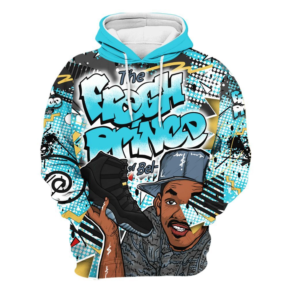 Hoodie To Match Retro Gamma Blue 11s - Fresh Sneaker 90s All Over Print