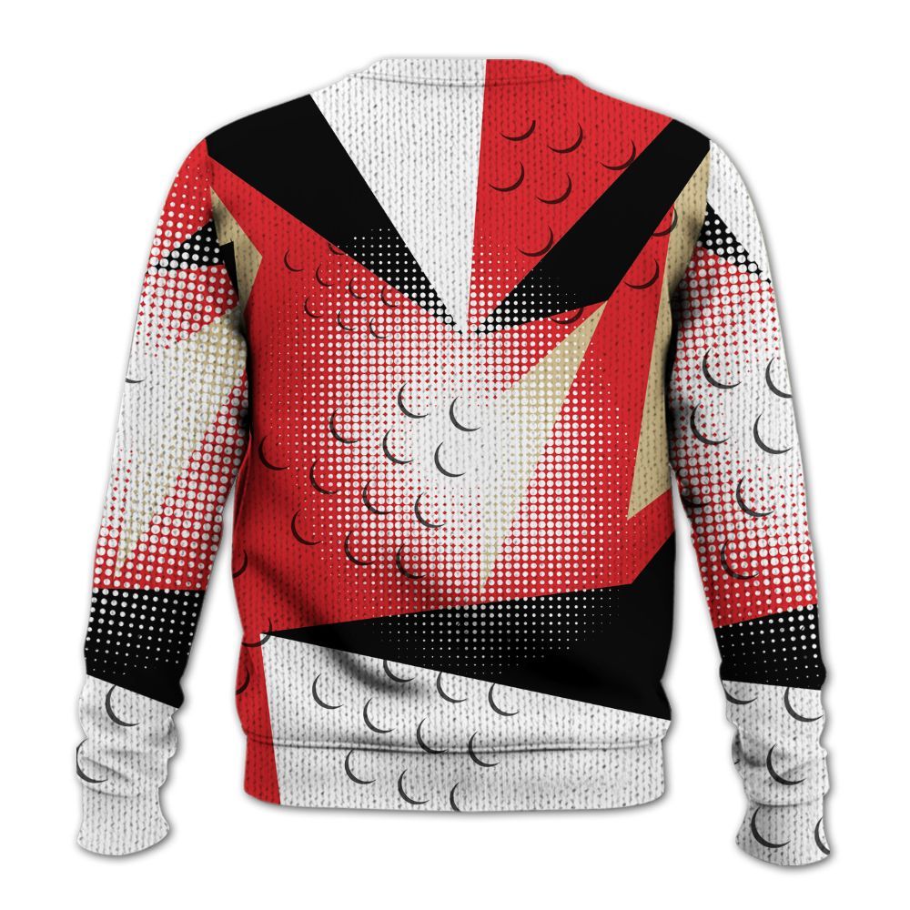 Knitted Sweater To Match Prime 93 Fire Red - Poly Custom Name Number 23 5s