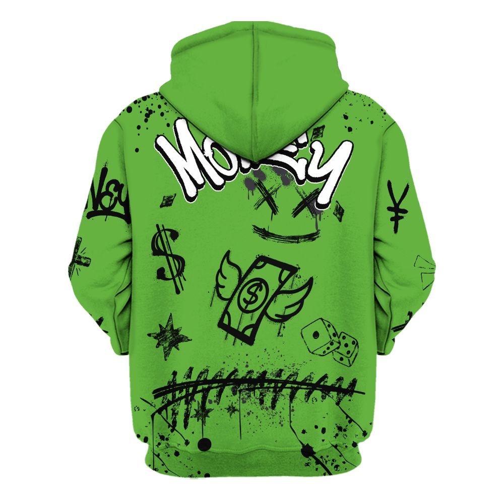 Hoodie To Match Retro Green Bean 5s - Everybody Paid In Full Crayon All Over Print