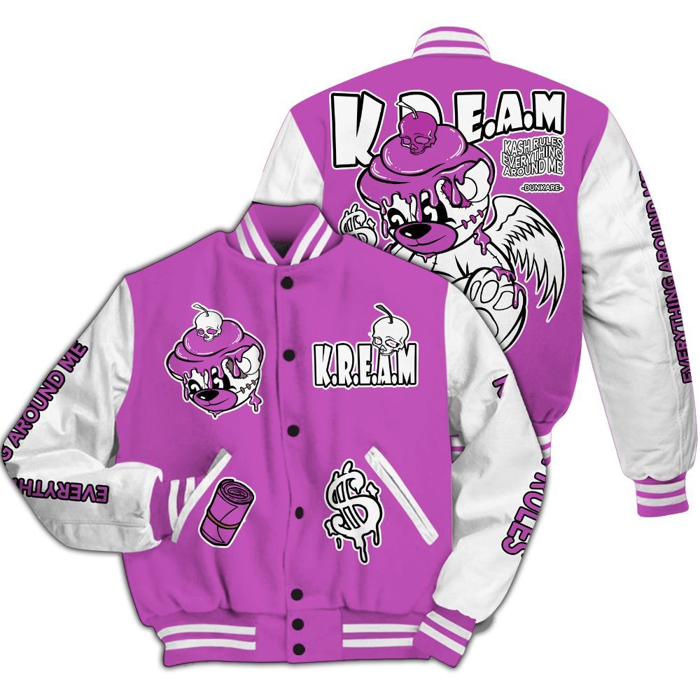 Varsity Jacket To Match Hyper Violet 4s - Loot Bear All Over Print