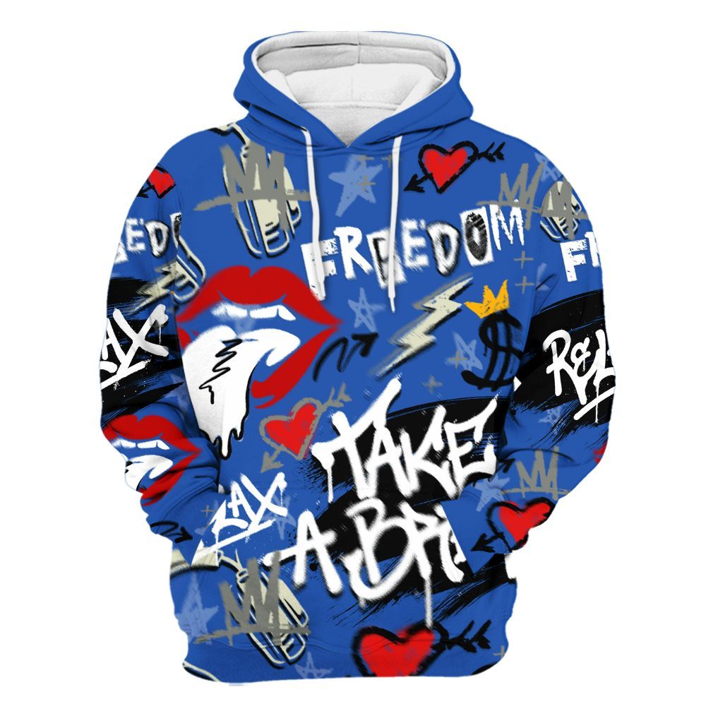 Hoodie To Match Lucky Shorts 3s - Take Break Freedom Graffiti Streetwear All Over Print