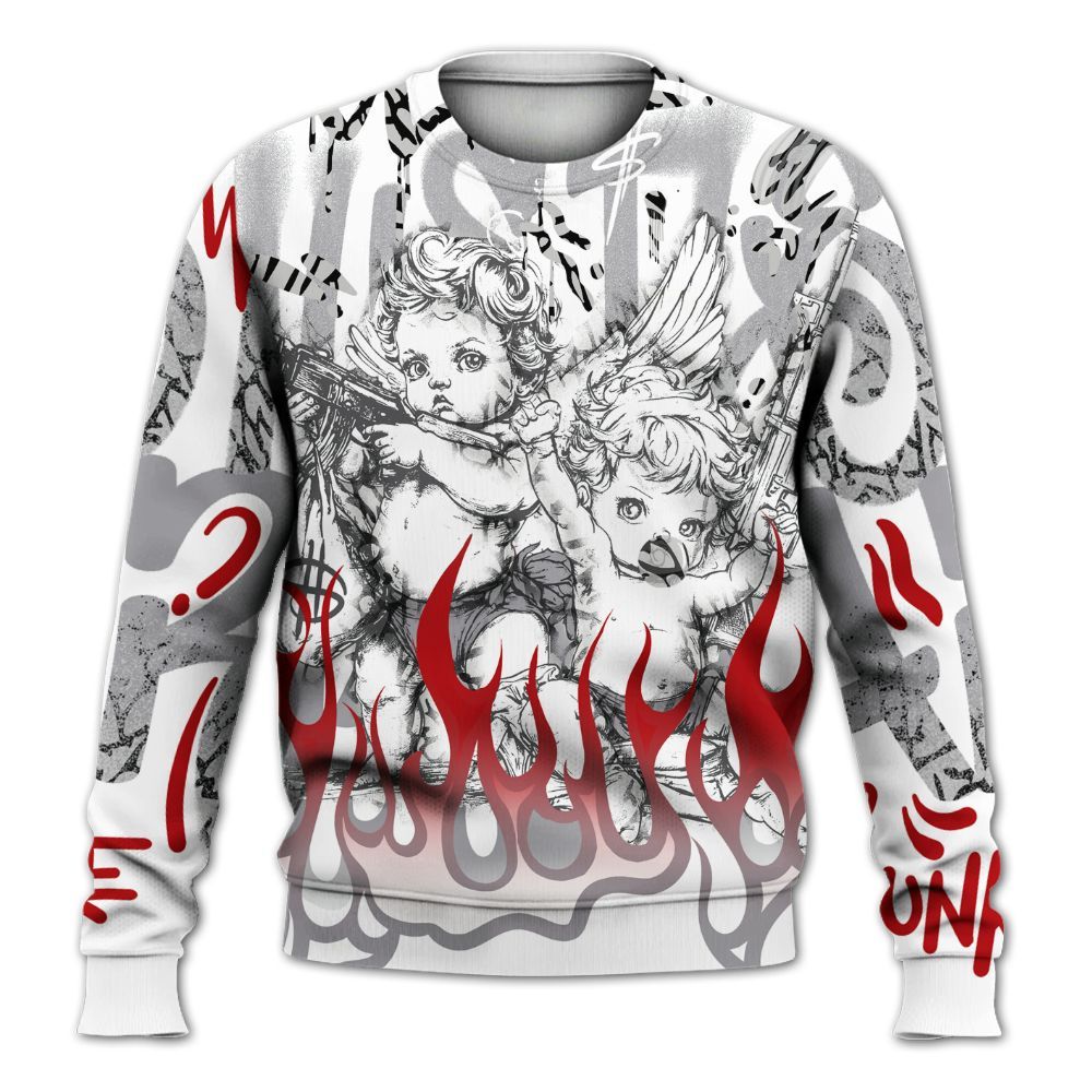 Sweatshirt To Match Cement Grey 3s - Angel Hustle Hard All Over Print