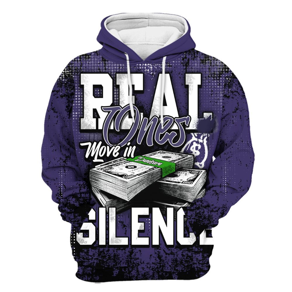 Hoodie To Match Retro Court Purple 13s - Move In Silence Money Street Retro All Over Print