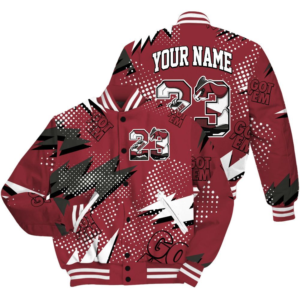 Varsity Jacket To Match Black Toe 14s Shirt, Custom Name Number 23 5s All Over Print