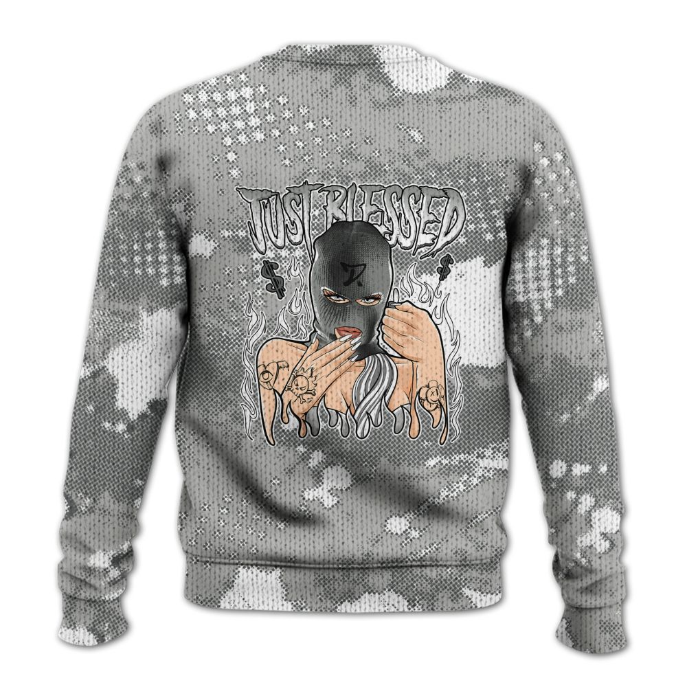 Knitted Sweater To Match Paris Cement Grey 4s - Blessed!! Smoke Dot