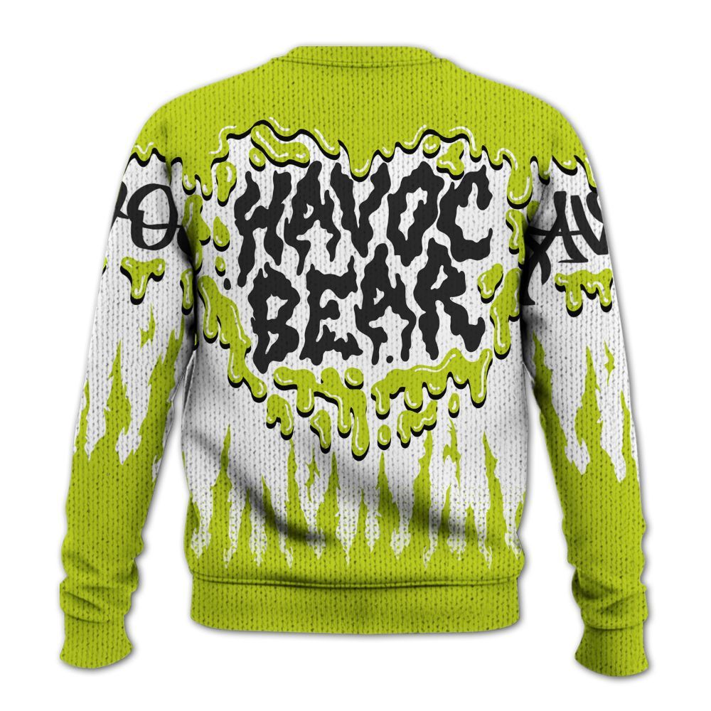 Knitted Sweater To Match Bright Cactus 13s - Havok Bear Dripping