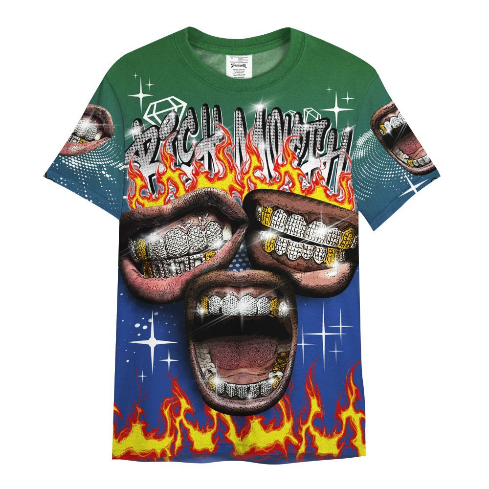 Shirt To Match Dunk Low Tennis Classic - Rich Mouth Fire Rap Retro 90s All Over Print