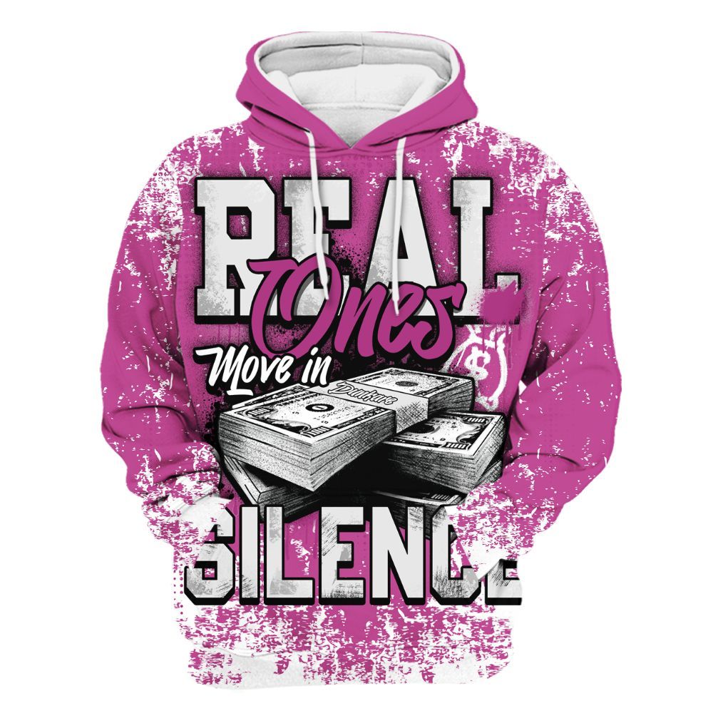 Hoodie To Match Dunk Low Active Fuchsia - Move In Silence Money Street Retro All Over Print