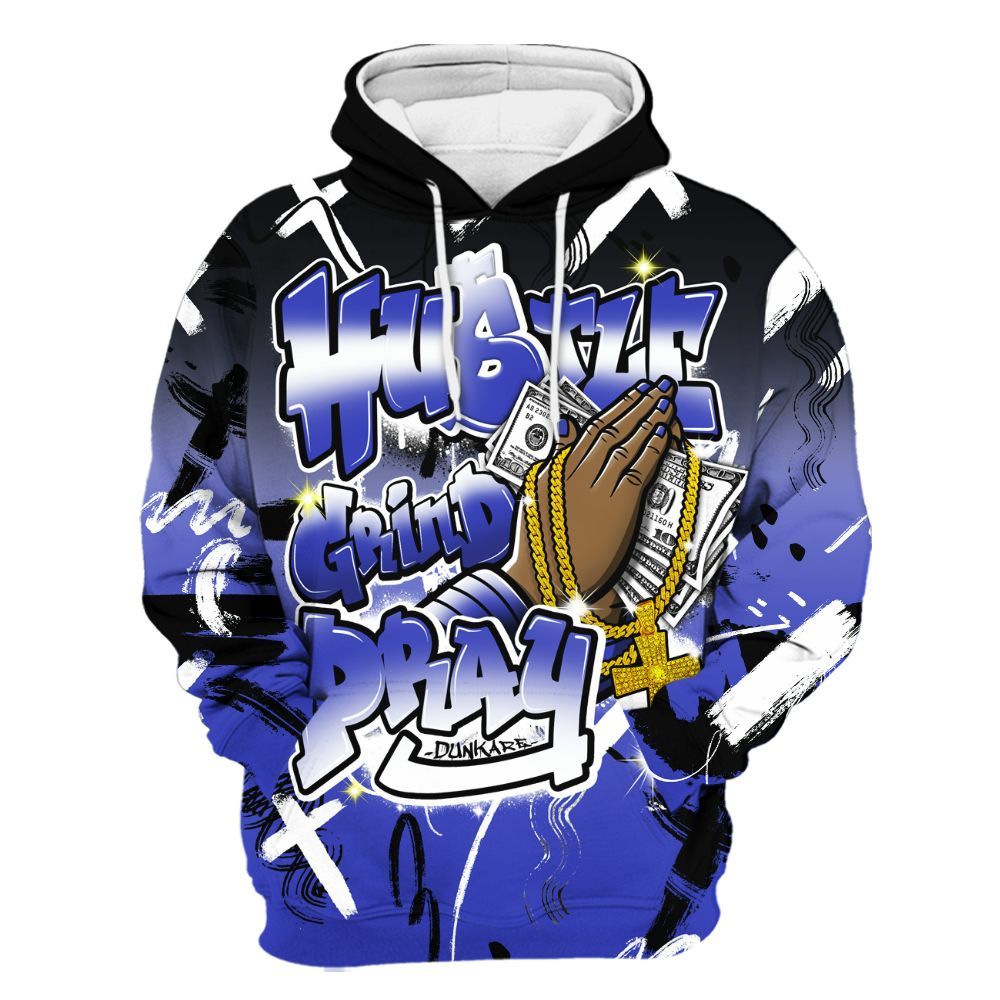 Hoodie To Match Retro Black Concord 12s - Money Hustle Grind Pray All Over Print