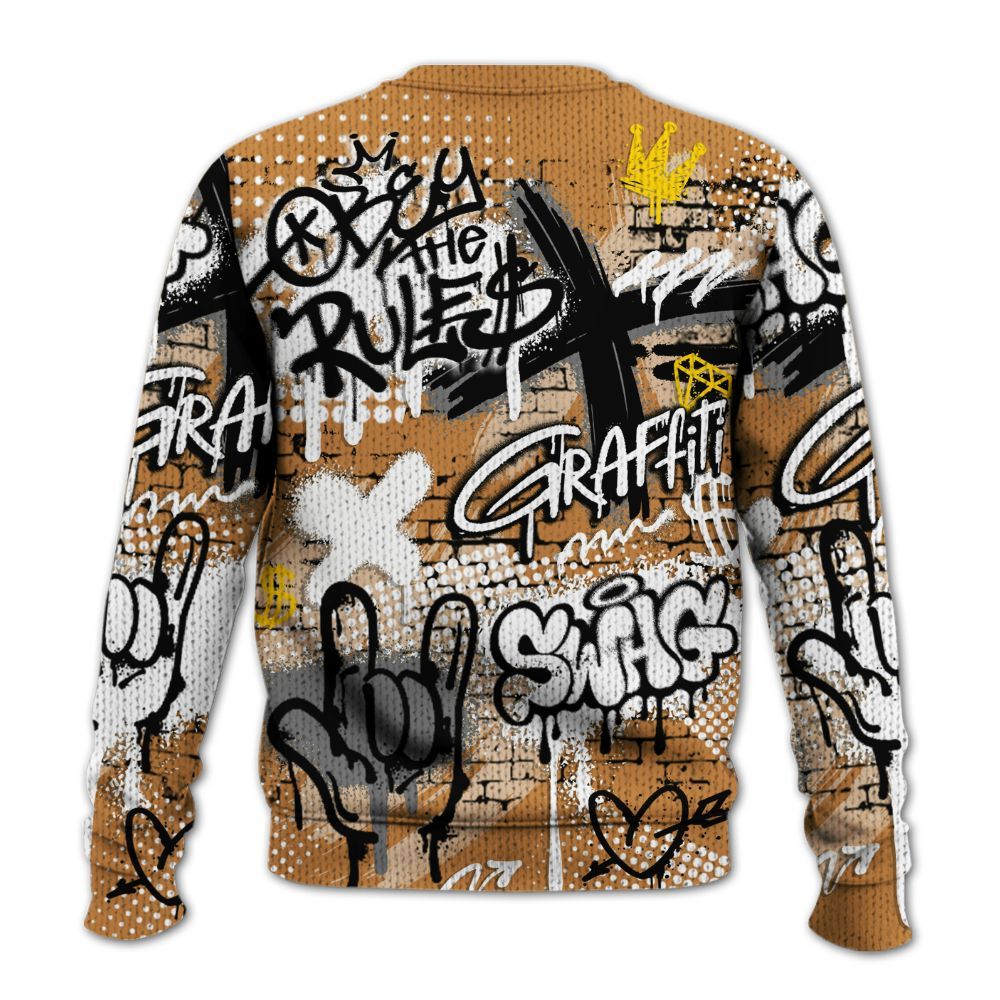 Knitted Sweater To Match Dunk Low Nature Wheat Suede - True It Real Graffiti Streetwear