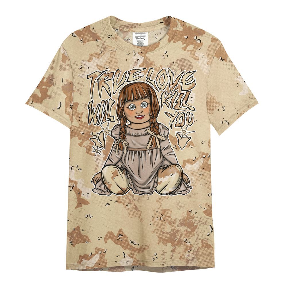 Shirt To Match Desert Camo 3s - Genuine Loves Bear Heart Grunge All Over Print