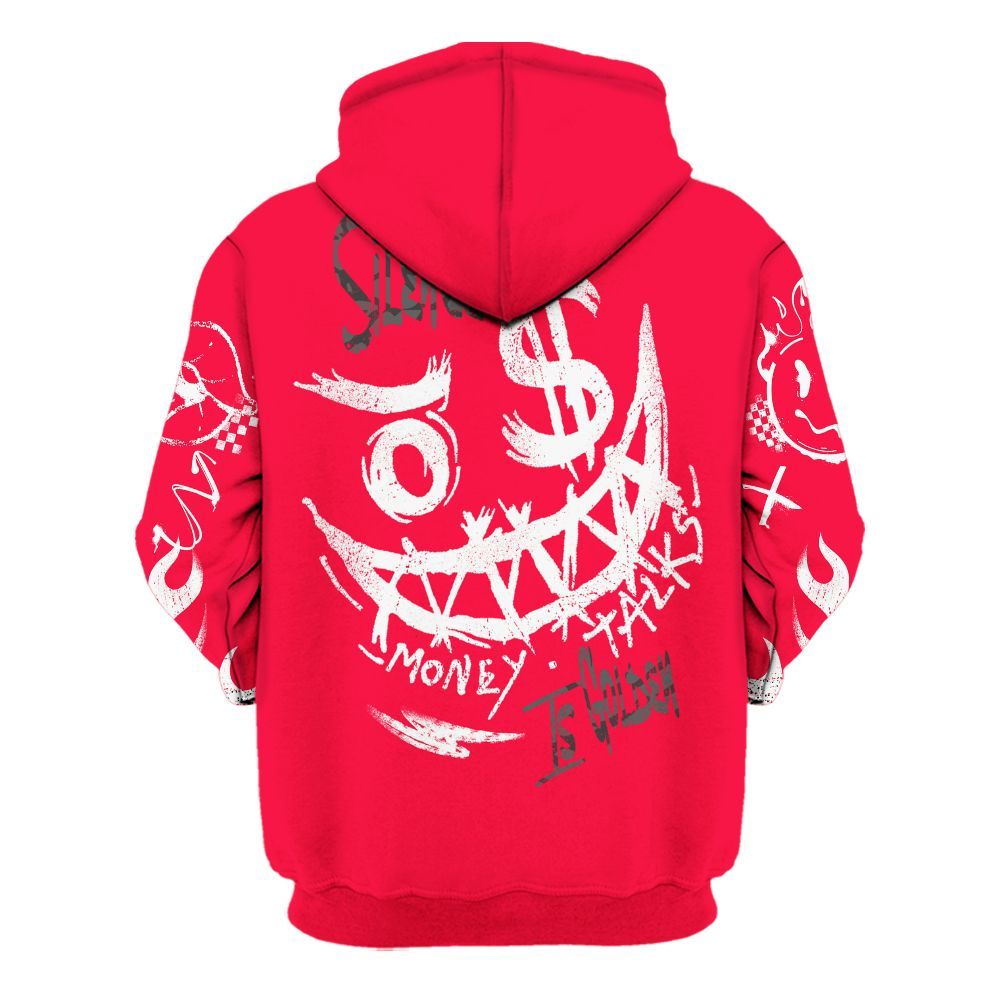 Hoodie To Match Retro Fire Red 3s - Mouth Burning Street Style All Over Print