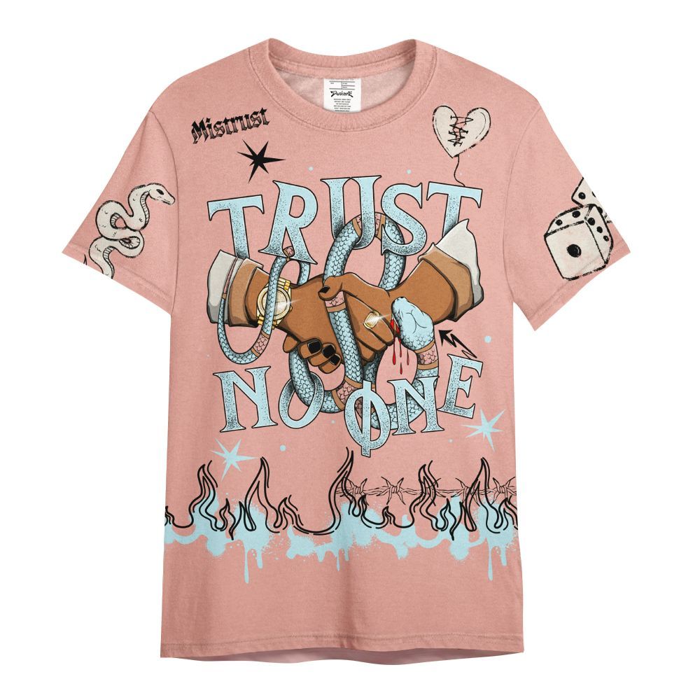 Shirt To Match Dunk Low Glacier Arctic - Trust No One Snake-Bite Doodle Crayon All Over Print