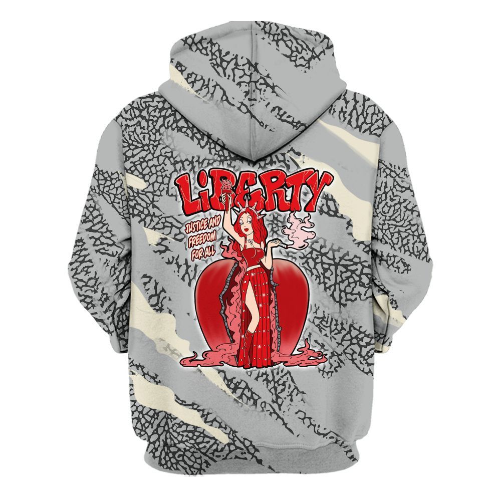 Hoodie To Match Cement Grey 3s - Midwest Cartoon Colored All Over Print