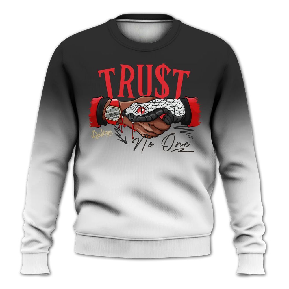 Sweatshirt To Match Prime 93 Fire Red - Snake Trust No One Drip All Over Print