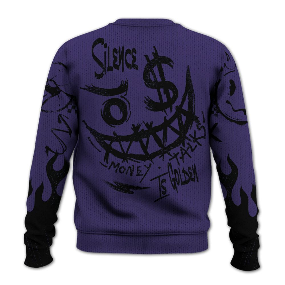 Knitted Sweater To Match Retro Court Purple 13s - Mouth Burning Street Style